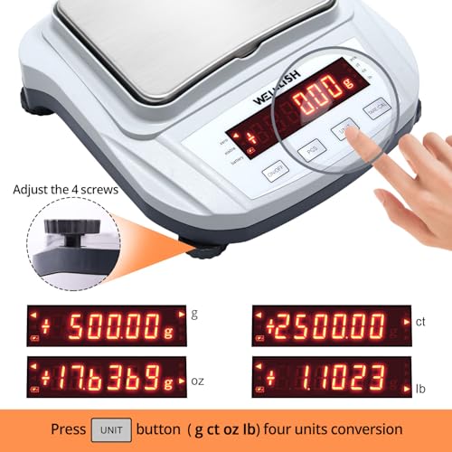 Lab Scale 600g/0.01g High Precision Digital Scale with 500g Weights Analytical Balance Electronic Scale for Kitchen Lab Weighing - style: 600g x 0.01g with weight