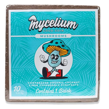 Mycelium Coco Coir Brick Mushroom Growing Kit I Expandable Organic Coconut Fiber Substrate I Indoor Mushroom Cultivation for Starter & Pro Home Growers I OMRI Certified & Non-GMO, 10lbs - style: Mushroom Cultivation
