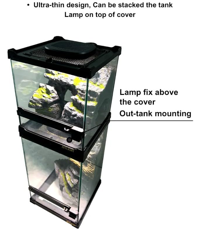 Reptile Terrarium LED UVA UVB Light with App Control for Desert and Tropical Habitats, ZL U1