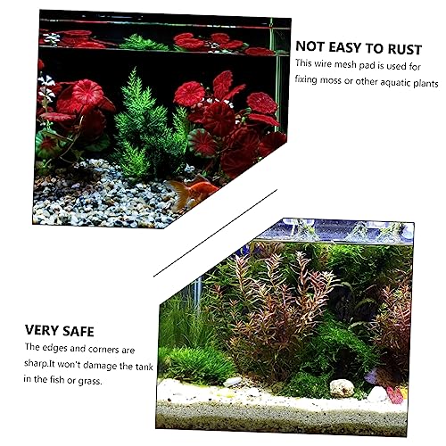 8pcs Fish Tank Breeding Net Stainless Steel Mesh Pad for Aquatic Plant Substrate Moss Met Grass Plant Fixed Net
