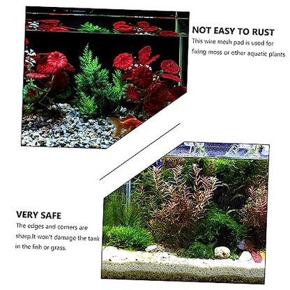 8pcs Fish Tank Breeding Net Stainless Steel Mesh Pad for Aquatic Plant Substrate Moss Met Grass Plant Fixed Net