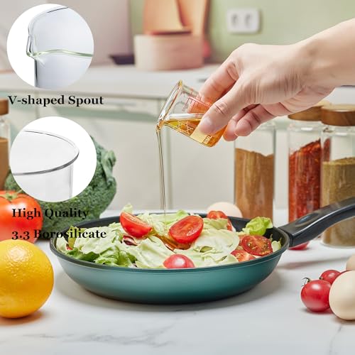 High Borosilicate Glass Measuring Cup-V-Shaped Spout，Glass Measuring Beaker for Kitchen or Restaurant, Easy to Read, 60 ML (2 Oz)-Pack of 2 - size: 60ml (2oz) - Pack of 2