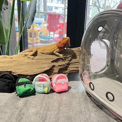 Leopard Gecko Backpack Carrier,Reptile Portable Backpack Carrier with Small Backpack Harness Leash Set,Space Capsule Clear Bubble Window Travel Backpack for Lizard Travel,Guinea Pig,Rabbit - color: Pink