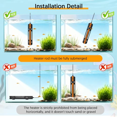 QZQ Aquarium Heater, 300W Adjustable Fish Tank Heater with Digital Display | External Temperature Controller, Submersible Turtle Tank Heater - size: 300W