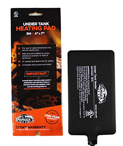 Pangea Reptile Heat Mat (Small, 4x7, 1-5 gal), Black (UTH4x7)
