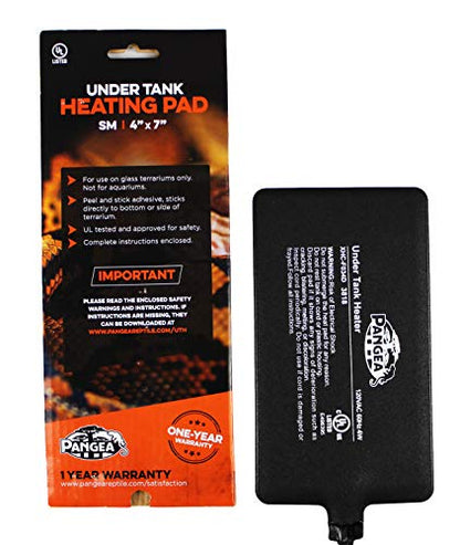 Pangea Reptile Heat Mat (Small, 4x7, 1-5 gal), Black (UTH4x7)