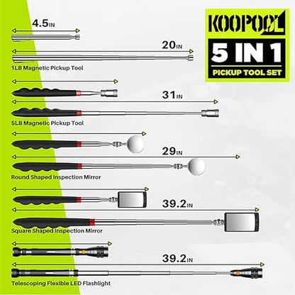 Telescoping Magnetic Pickup Tool Set, Inspection Mirror Telescoping, LED Flashlight, Cool Gadgets for Men, Stocking Stuffers, Gifts for Dad, Husband, Kids, Boyfriend, Magnet Stick (Camo) - color: Camouflage
