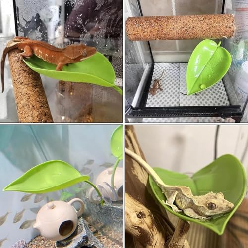 Crested Gecko Tank Accessories, Reptile Decor,Reptile Hanging Plants Vines with Coconut Shell Ladder Hideout Hermit Crab Decor for Lizard, Chameleon Cage, Snakes, Hermit Crab, Leopard Gecko (Decor-1)
