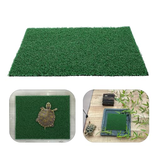 GANAZONO Fish Tank Simulation Turf Artificial Turf Mat for Turtle Basking Platform Reptile Tank Flowerpot Mat Aquarium Grass Decor Home Landscaping 9.84 X 7.87 X 0.31 in