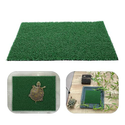GANAZONO Fish Tank Simulation Turf Artificial Turf Mat for Turtle Basking Platform Reptile Tank Flowerpot Mat Aquarium Grass Decor Home Landscaping 9.84 X 7.87 X 0.31 in