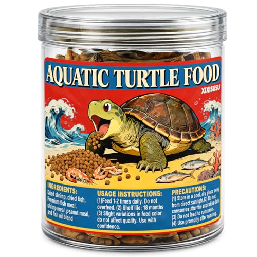 Buffet Blend Aquatic Turtle Food with Fish, Shrimp Proteins | Tortoise Food Pellets for Red-Eared Slider, Map, Painted, Box Turtle, Musk & Snapping Turtles (4 oz)