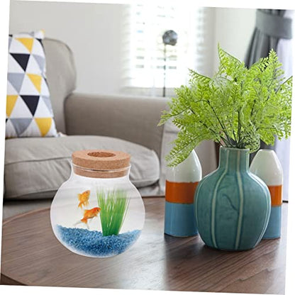 Abaodam Glass Terrarium for Plants Home Decoration Bottle Lid for Landscape Office Decor and Fish Keeping Container - size: 12X10X10CM