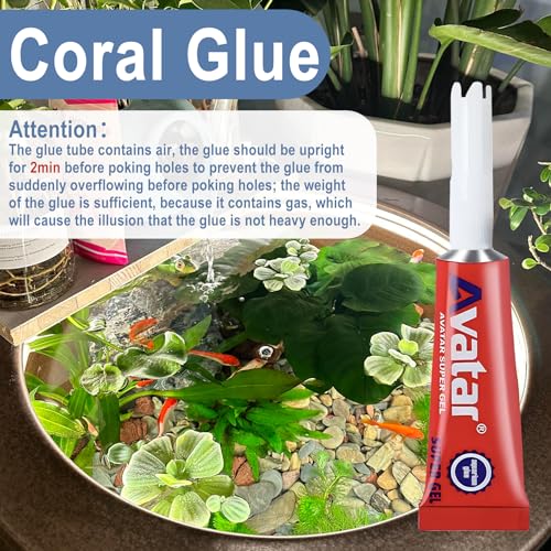 EIGTWEN 3pcs Aquarium Glue for Plants and Rocks, Reef Glue,Safe & Non-Toxic - size: 3 pcs