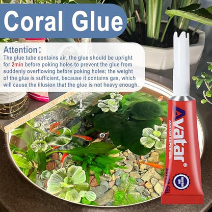 EIGTWEN 3pcs Aquarium Glue for Plants and Rocks, Reef Glue,Safe & Non-Toxic - size: 3 pcs