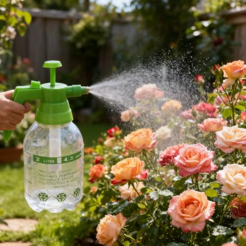 2L Handheld Garden Pump Sprayer 0.5 Gallon Water Mist Spray Bottle for Plants with Adjustable Brass Nozzle Orange (2L Green) - color: 2L Green