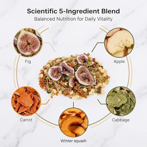 RAINFLOW High Calcium Dried Fruit & Vegetable Birds & Small Pet Food Mix | Calcium Supplement for Sugar Glider, Bird, Hamster, Parrot Treats Blend for Bearded Dragon, Guinea Pig, Rabbit & More
