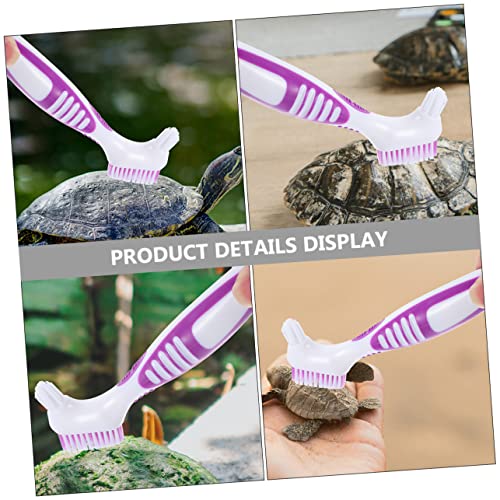 MERRYHAPY 2pcs Turtle Shell Cleaning Brush for Turtle Shells Aquatic Tortoises Safe Multi-Functional Brush Water Bowl Cleaning - color: Purple