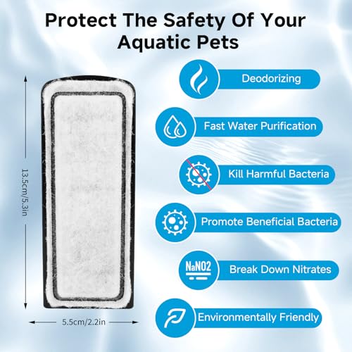 AQQA 16 Packs Aquarium Filter Cartridges with Activated Carbon | Remplacement Fish Tank Filters Cotton - size: 16 PCS Carbon Cartridge