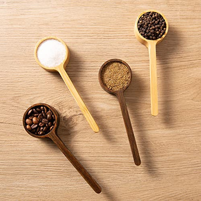 Bamboo Wooden Coffee Scoop for Jars Farmhouse Minimalist Food Jar Scoop - color: Bamboo