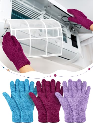 Patelai 3 Pairs Microfiber Dusting Gloves for Plants Leaf, Small | Black, Brown, Dark Brown,Plant Cleaning Gloves, Reusable Washable Gloves,House Furniture Blinds Dusting - color: Black, Brown, Dark Brown, size: Small