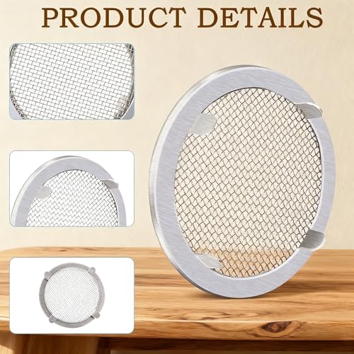 2 Inch Circular Vent Cover 6-Pack, Steel Mesh Screen with Tab Fasteners | 2 Inch Diameter Circular Screen, Metal Mesh for Display Cases Spice Racks Pet Cages, Durable Steel Mesh