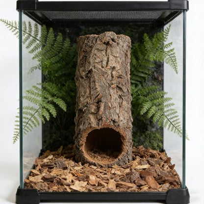 Veemoon Natural Tree Trunk Reptile Hide, Hollow Wood Log Lizard Hide Cave Reptile & Amphibian Habitat Hideouts Aquarium Climbing Platform Fish Tank Shelter Landscape for Pet Tank Supply, 8×4" - size: 20.00X7.00X7.00CM