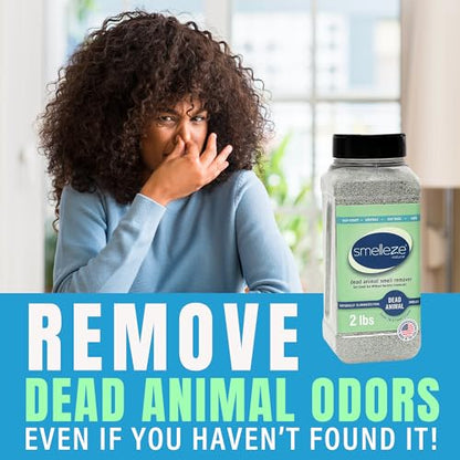 SMELLEZE Dead Animal Odor Removal Granules - 2 lb Bottle | Eliminate Dead Rat, Mice, Squirrel, Chipmunk, Raccoon & Bat Smell. Safe for Indoor & Outdoor Use - size: 32 Ounce (Pack of 1)
