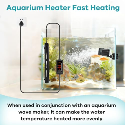 hygger Aquarium Heater, 300W/500W/800W/1000W Submersible Fish Tank Heater with Temperature Controller, Over-Temperature Off-Water Protection Alarm for Saltwater Freshwater (1000W, 100-240 Gallon) - size: 1000W