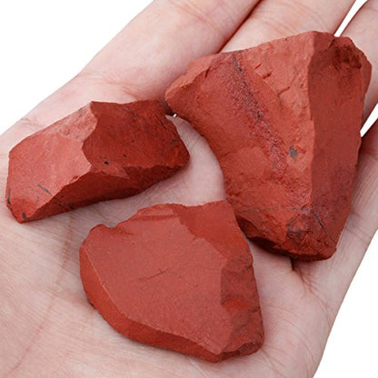 SUNYIK 1LB Natural Raw Red Jasper Stones Rock for Tumbling Cabbing | Irregular Healing Crystal Rock Stones for Aquarium, Terrarium Fish Tank, Fountain Rocks, Jewelry Making, Rock Collections - color: Red Jasper(0.9"-2")