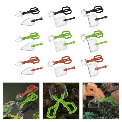 Reptiles Safe Feeding Tongs Clear Creature Catcher for Gentle Handling Ergonomic Grip Easy Maintenances Tool Reptiles Feeder Clamp - color: Black, size: A