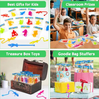 40pcs Sticky Gecko Toys School Classroom Exchange Party Favors Kids Goodie Bag Stuffers Finger Bulk Toys Lizard Toys Sticky Treasure Box Prize Pinata Fillers Birthday Party Supplies Treat Boy Girl
