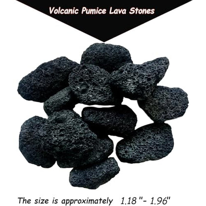 Tfwadmx 10 Pcs Aquarium Black Lava Rock Fish Tank Volcanic Pumice Stones for Fish Shrimp Betta(1.18''-1.96'') - color: Black, size: M:1''-2''