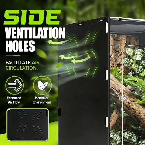 Reptile Tank Enclosure, Reptile Terrarium Acrylic Front Opening with Metal Translucent Mesh Top for Crested Gecko Lizards, Snakes, Chameleon (10Gallon) - color: 10Gallon