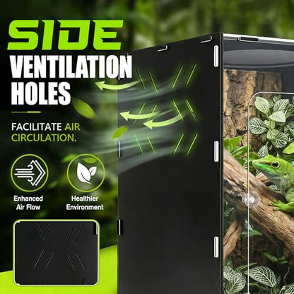 Reptile Tank Enclosure, Reptile Terrarium Acrylic Front Opening with Metal Translucent Mesh Top for Crested Gecko Lizards, Snakes, Chameleon (10Gallon) - color: 10Gallon