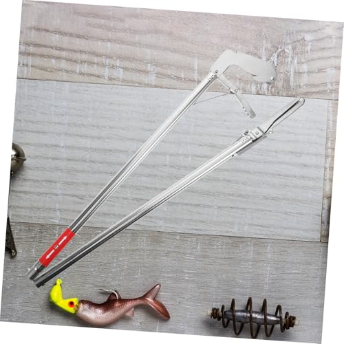 POPETPOP Stainless Steel Snake Handling Grabber Tool Long Reach Reptile Catcher Straight Mouth Design for Snakes Crabs and Loaches Multi-Functional User-Friendly Grabber