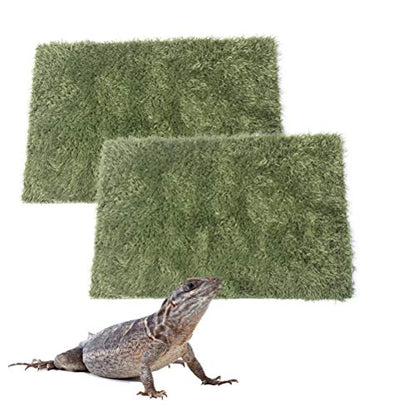 kathson 2pcs Reptile Carpet Terrarium Liner Tortoise Bedding Reptile Substrate Liner Mat Pet Cage Mats Supplies for Lizard Snake Bearded Dragon Gecko Chameleon Turtle Iguana (11.81 X 7.87 in) - color: 2PCS（M）：11.81 X 7.87 in