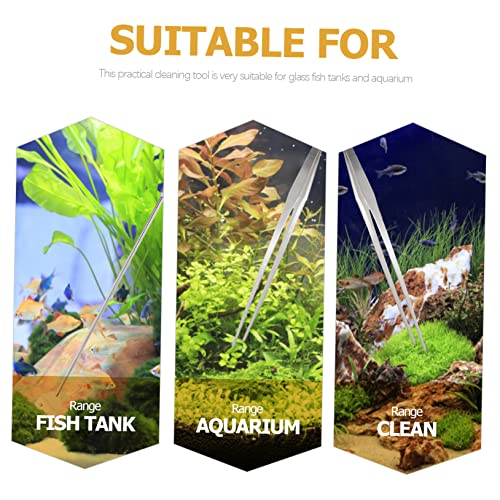 Aquarium Cleaning Kit 3-Piece Set of Fish Tank Maintenance Tools Glass Scraper Scissors and Tweezers for Aquatic Plants and Terrarium Care