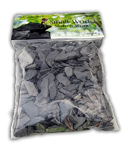 Natural Slate Stone - 1/4 to 1/2 inch Slate Gravel for Aquascaping Aquariums, Miniature or Fairy Garden, Aquarium, Model Railroad & Wargaming (1)
