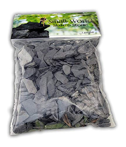 Natural Slate Stone - 1/4 to 1/2 inch Slate Gravel for Aquascaping Aquariums, Miniature or Fairy Garden, Aquarium, Model Railroad & Wargaming (1)