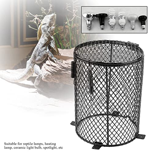 Reptile Lamp Cover, Reptile Heater Guard Heat Protector Anti-Scald Cover Mesh Cage Heating Lamp Lampshade Ceramic Light Bulb Enclosure for Terrarium Chameleon Lizards Snakes Heat Guard (Circular) - size: circular