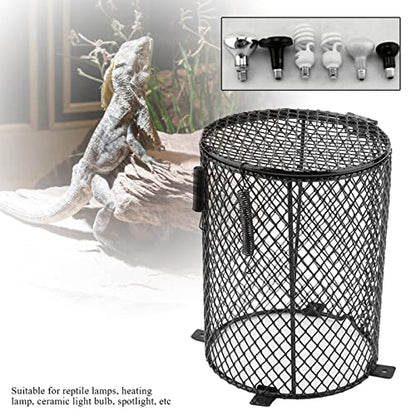 Reptile Lamp Cover, Reptile Heater Guard Heat Protector Anti-Scald Cover Mesh Cage Heating Lamp Lampshade Ceramic Light Bulb Enclosure for Terrarium Chameleon Lizards Snakes Heat Guard (Circular) - size: circular
