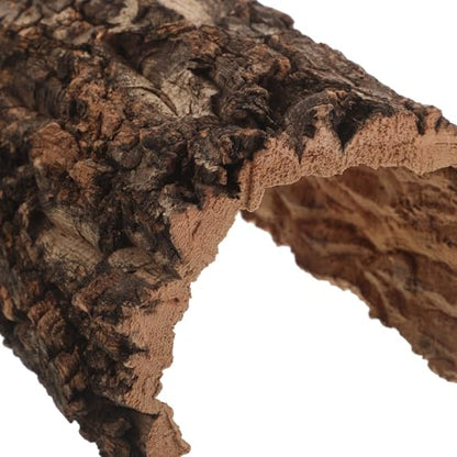 Natural Reptile Hideout: Terrarium Accessory Cork Bark Shelter - Rustic Reptile Tunnel Cave for Leopard Gecko, Bearded Dragon, Snake Climbing Hiding 5.9"X4.5"X3.35" - size: 15.00X11.50X8.50CM
