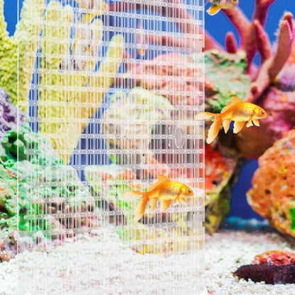 4pcs Aquarium Divider Fish Tank Grid Bottom Isolation Panels with Suction Cups, Plastic Separator for Betta Fish Breeding and Reptile Tanks