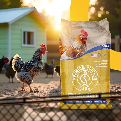 Premium Chicken Sand 50 lbs (2-Pack) – Dust-Free, Odor-Control Bedding for Chicken Coops, Nesting Boxes, and Runs – Natural Poultry Litter, 100 lbs Total - size: 2 Pack