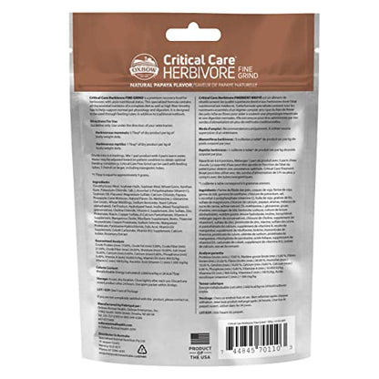 Oxbow Critical Care Herbivore Fine Grind, Rabbit & Guinea Pig, Papaya, 100g | Emergency Food for Rabbits and Guinea Pigs, Herbivore Recovery Diet, Papaya, Syringe or Tube Feeding, Complete Nutrition - size: 3.53 Ounce (Pack of 1)