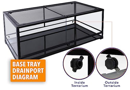 Carolina Custom Cages, 48Lx24Wx18H Extra-Long Deep Terrarium; Easy Assembly - size: 48Lx24Wx18H