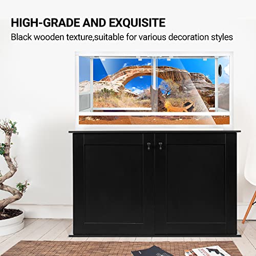 REPTI ZOO Reptile Aquarium Terrarium Wooden Stand and Cabinet with Adjustable Shelf for 48L x 18W inch Amphibian/Fish Sea Salt Water Tank Terrarium(Cabinet Only) - color: Terrarium Stand - Wood
