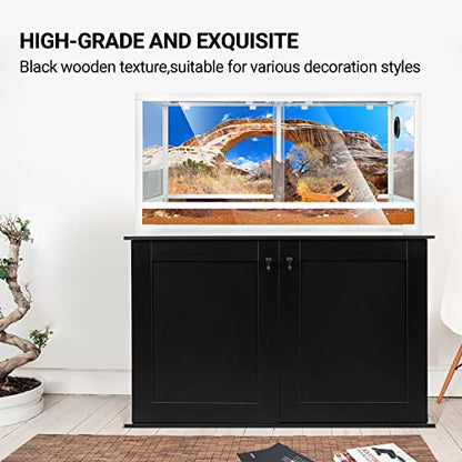 REPTI ZOO Reptile Aquarium Terrarium Wooden Stand and Cabinet with Adjustable Shelf for 48L x 18W inch Amphibian/Fish Sea Salt Water Tank Terrarium(Cabinet Only) - color: Terrarium Stand - Wood