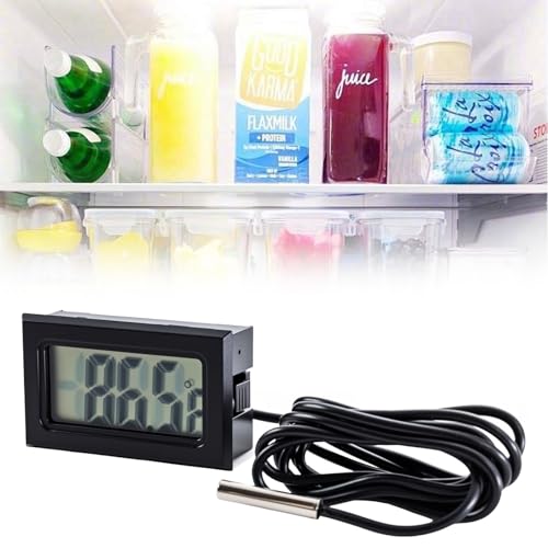 5-Pack Digital LCD Refrigerator Thermometer, Fahrenheit | -50F to 230F range, 0.1 degree resolution, for refrigerator and water temperature monitoring