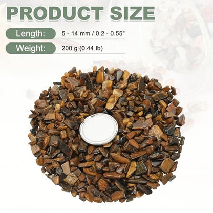 Crystal Chips Stone, 0.44 Lb Fluorite Gravel Rocks (Tiger Eye, 5-14 Mm) - color: Yellow, size: 5 - 14 mm